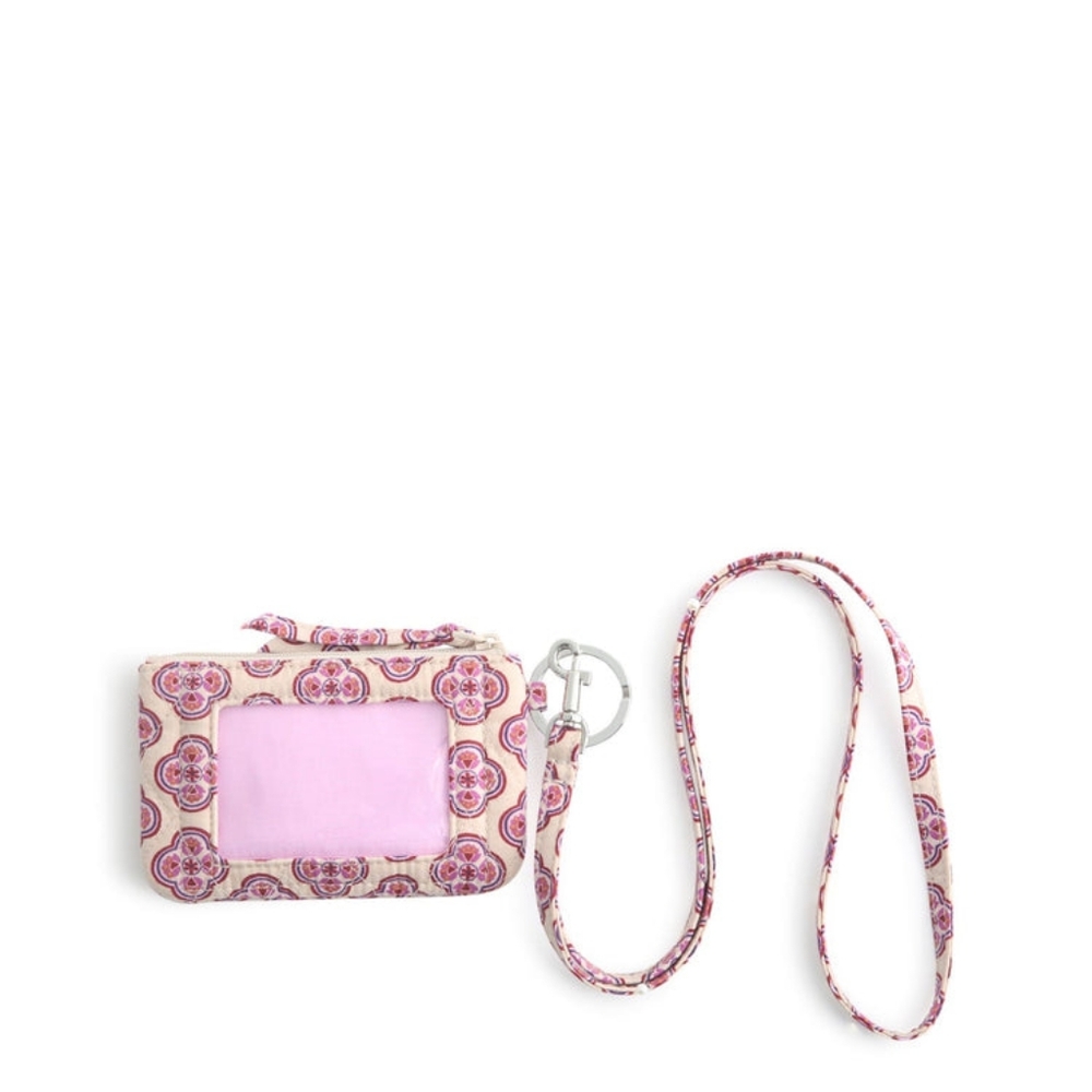 Vera Bradley Lavender Geo Zip ID & Lanyard